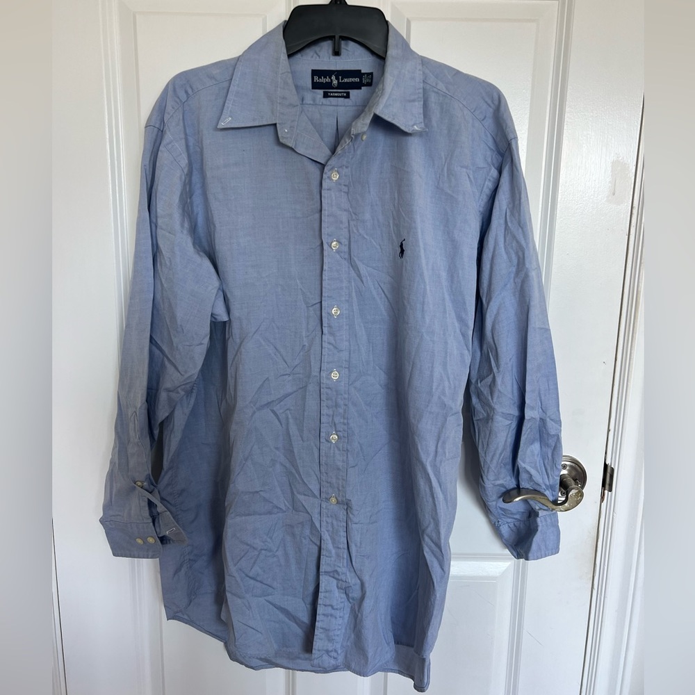 blue ralph lauren yarmouth button down shirt
